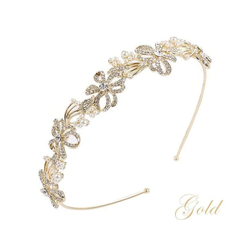 Bridesmaids Crystal Chic Headband, Clear Crystals, Bridal Headpiece 1994,6026,1995-Silver
