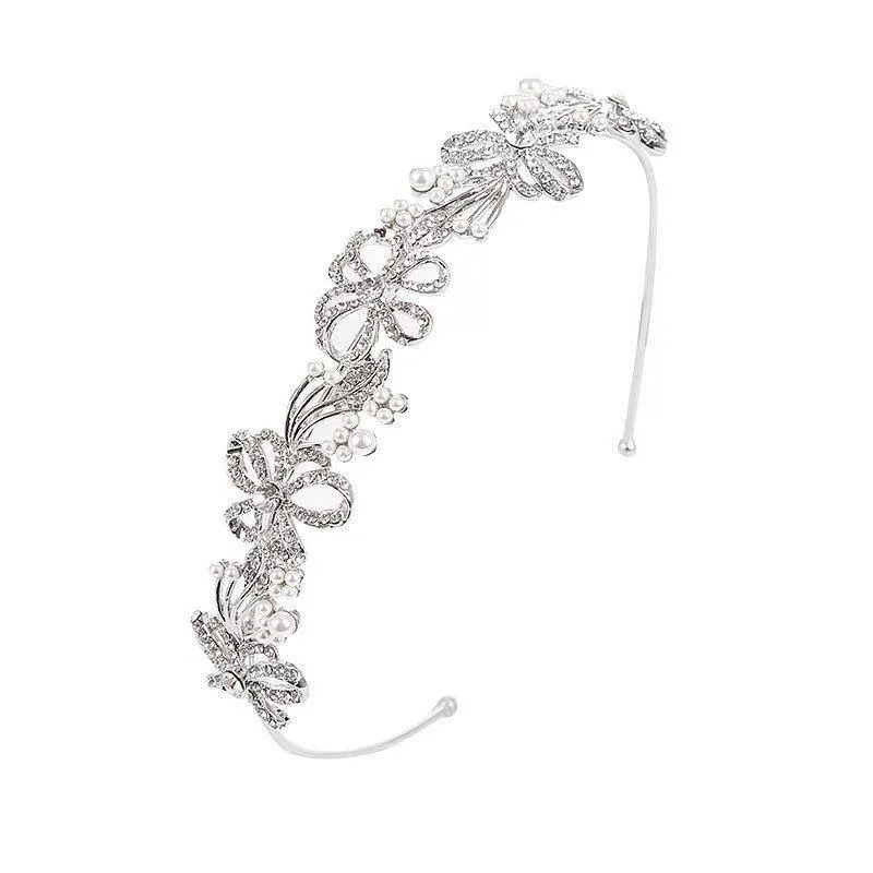 Bridesmaids Crystal Chic Headband, Clear Crystals, Bridal Headpiece 1994,6026,1995-Silver