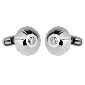 Bulgari Diamond White Gold Cufflinks