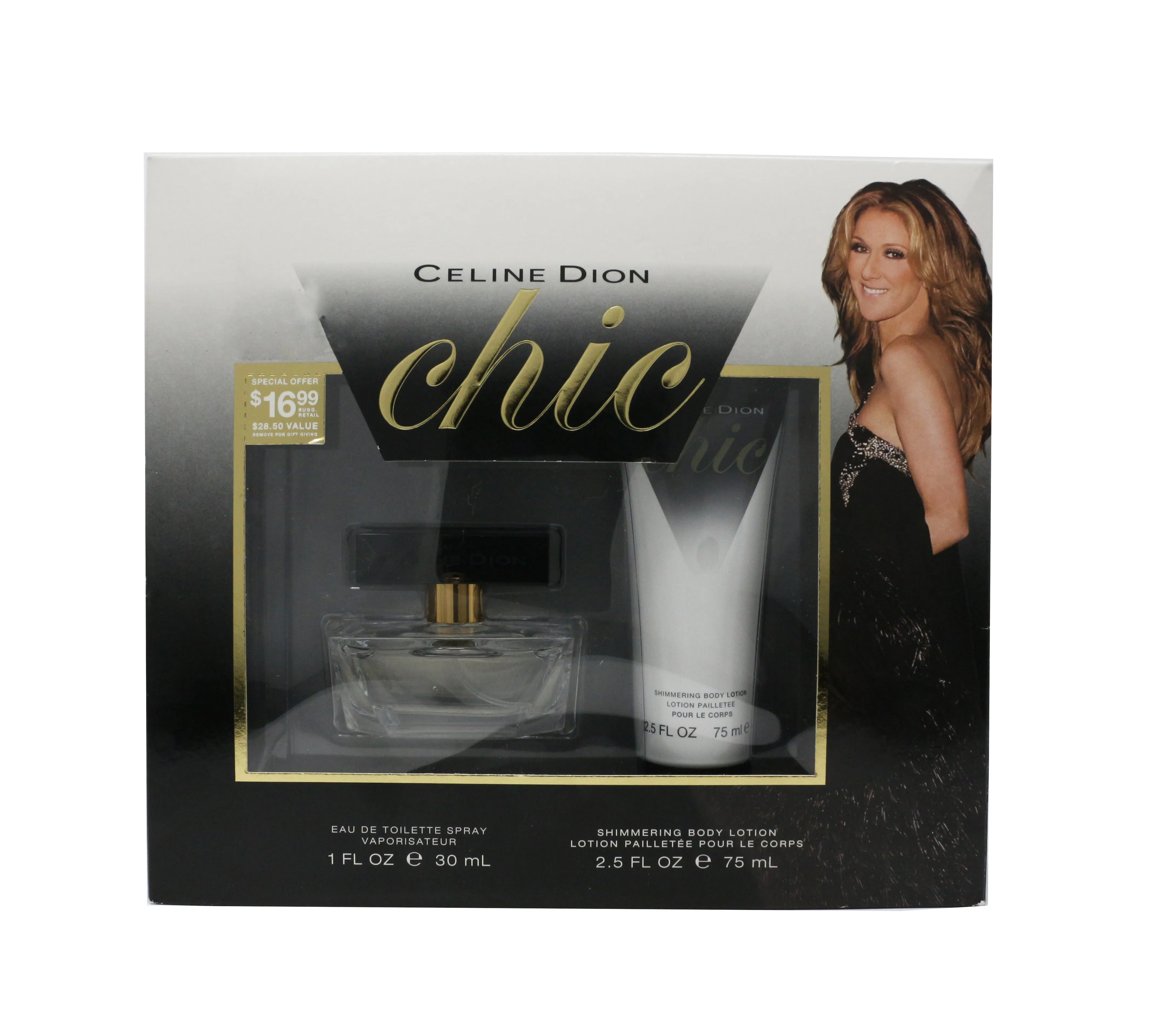 Celine Dion Chic Eau De Toilette Spray & Shimmering Body Lotion 2-Piece Gift Set