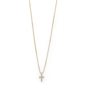 CLARA crystal cross necklace gold-plated