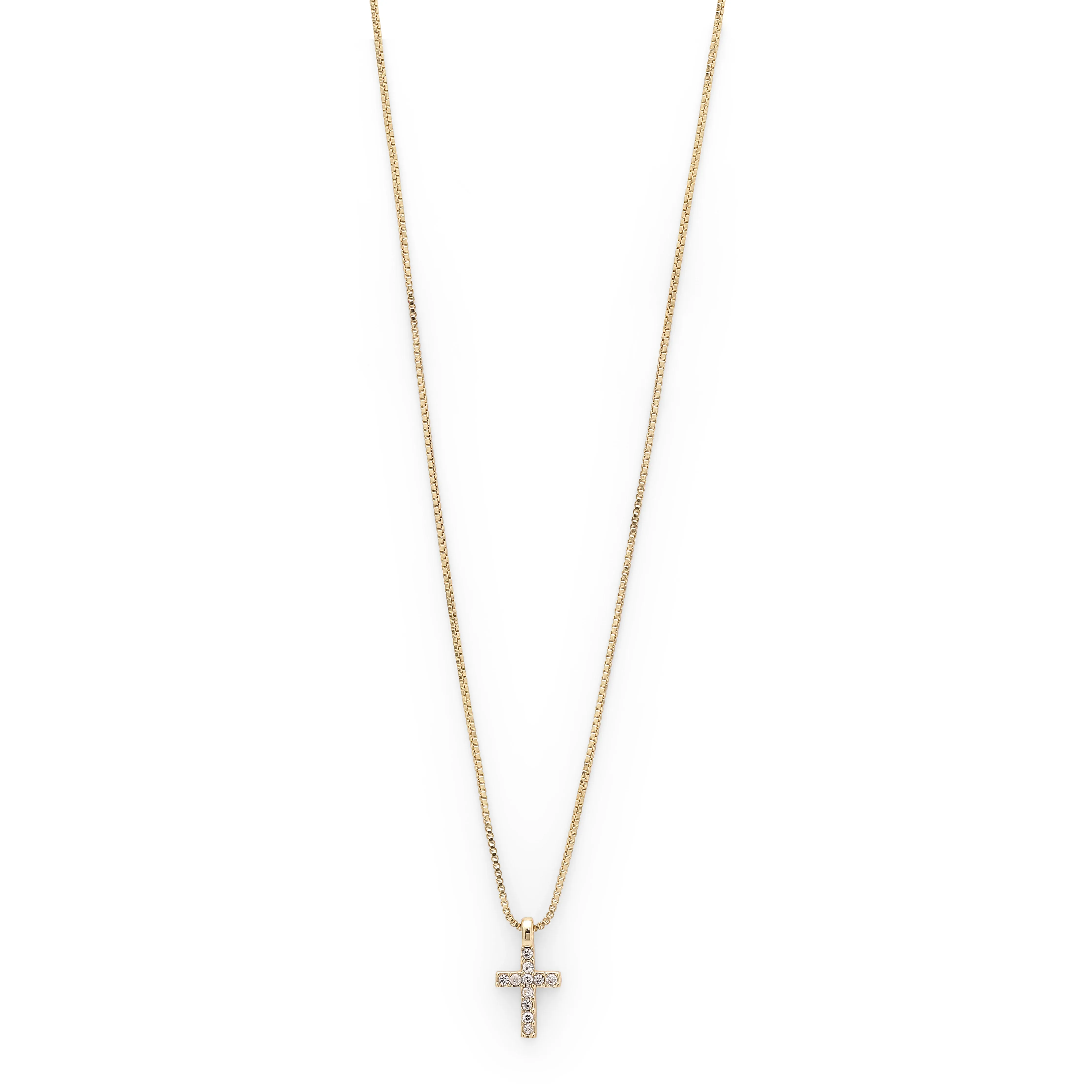 CLARA crystal cross necklace gold-plated