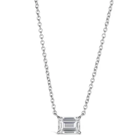 Classic Emerald Cut Solitaire Necklace