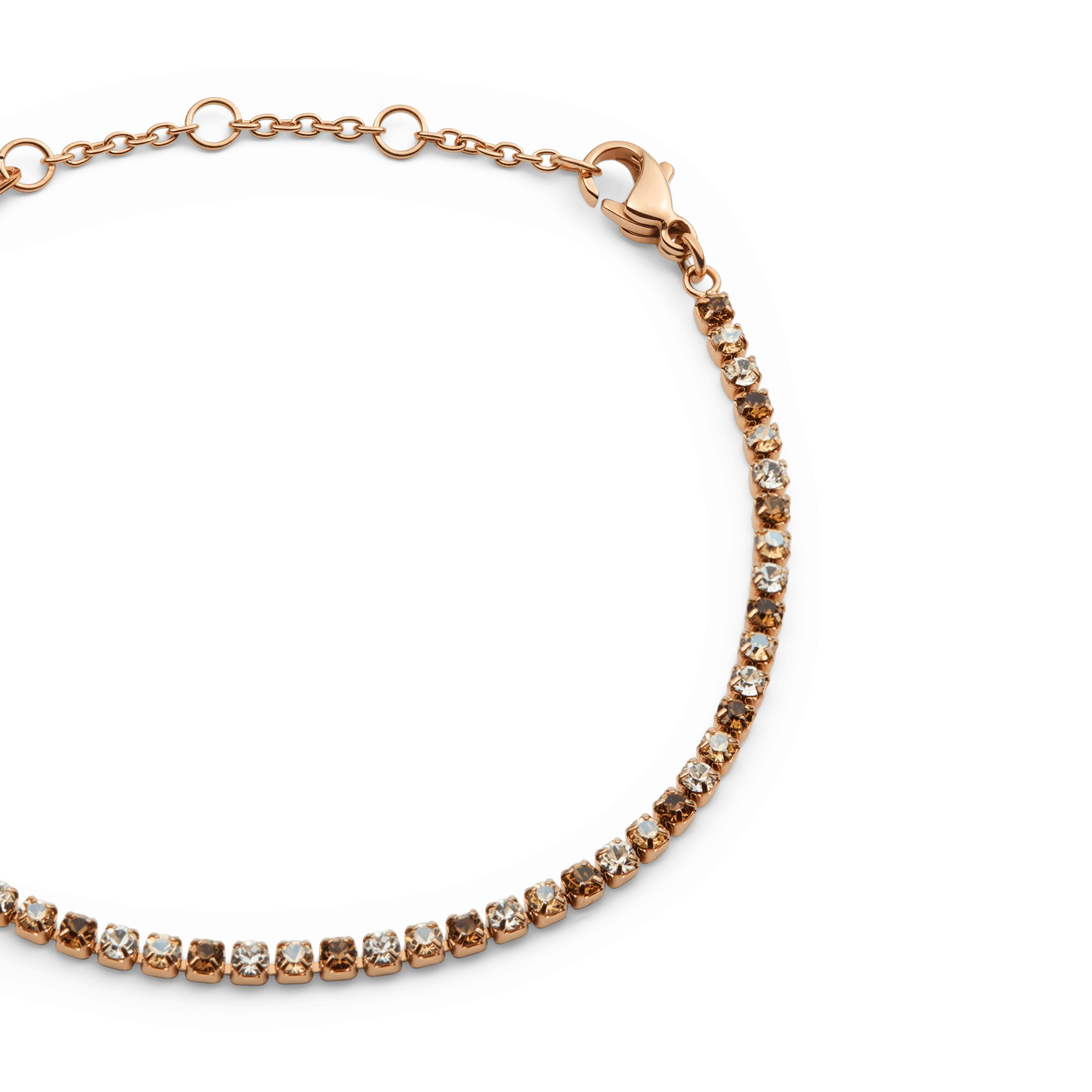Classic Tennis Bracelet Honey Combo Rose Gold