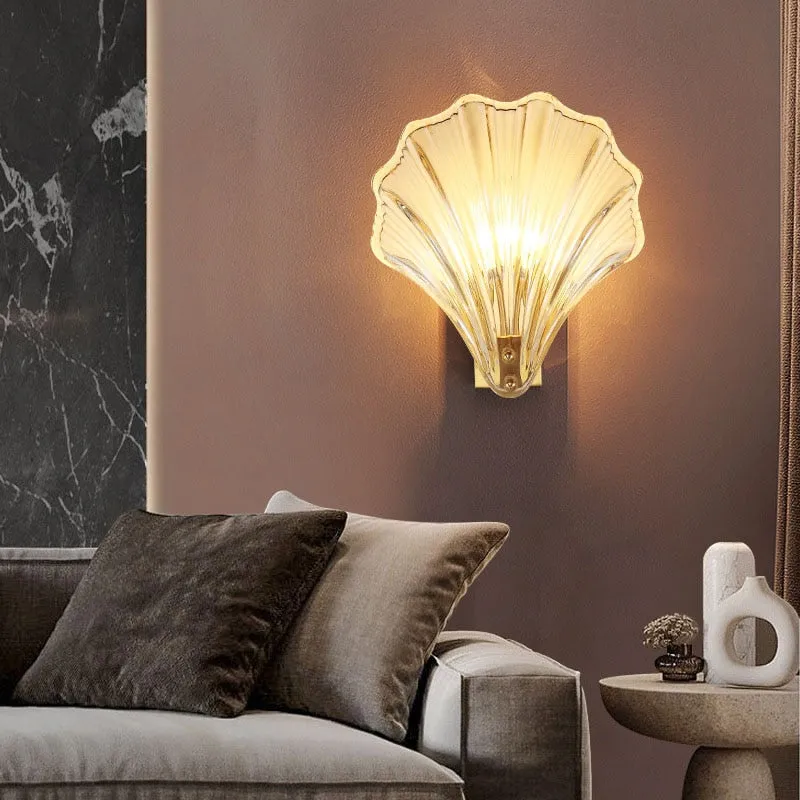 COAXOCH - Modern Minimalist Glass Shell Gold Wall Light