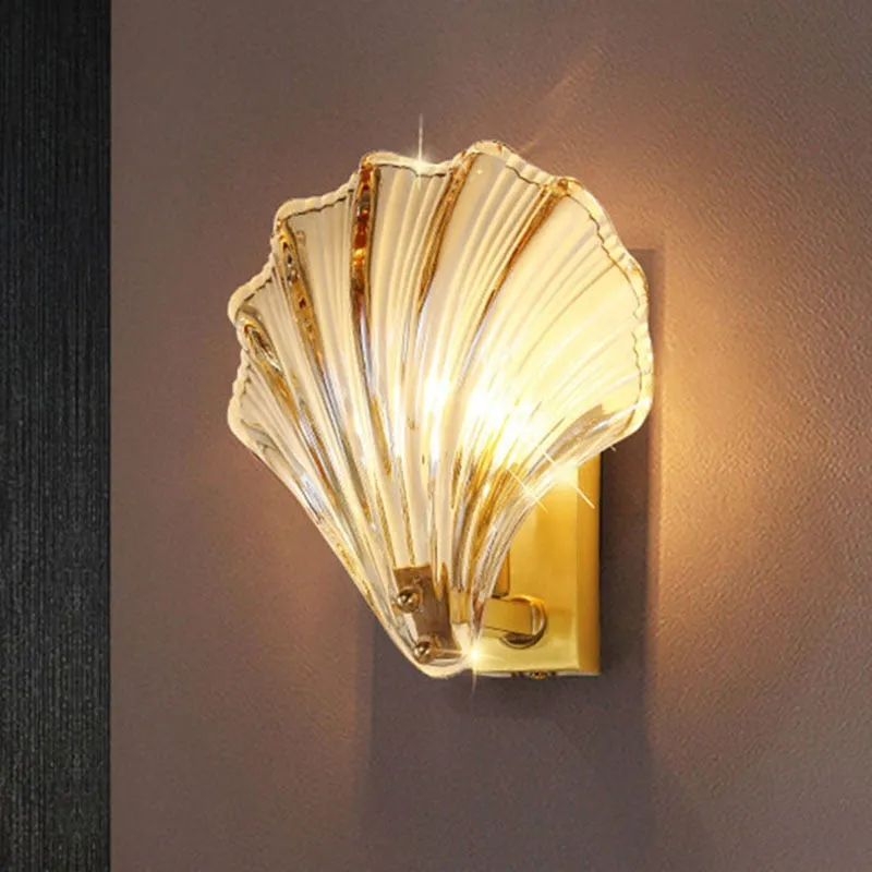 COAXOCH - Modern Minimalist Glass Shell Gold Wall Light