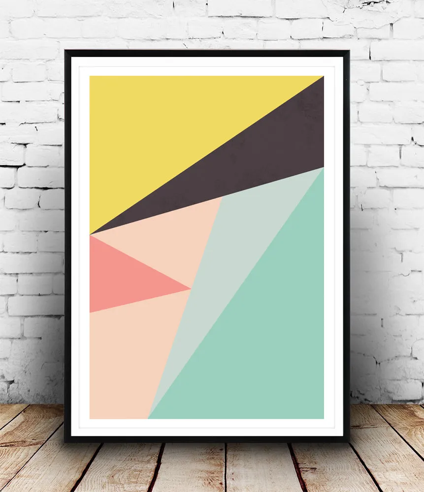 Colorful abstract composition print