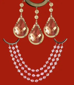 COMPLETE CHANDELIER MAKEOVER KIT - 4" Round Bottom Pendalogue - Magnetic Chandelier Crystals ( 6 Piece Kit)