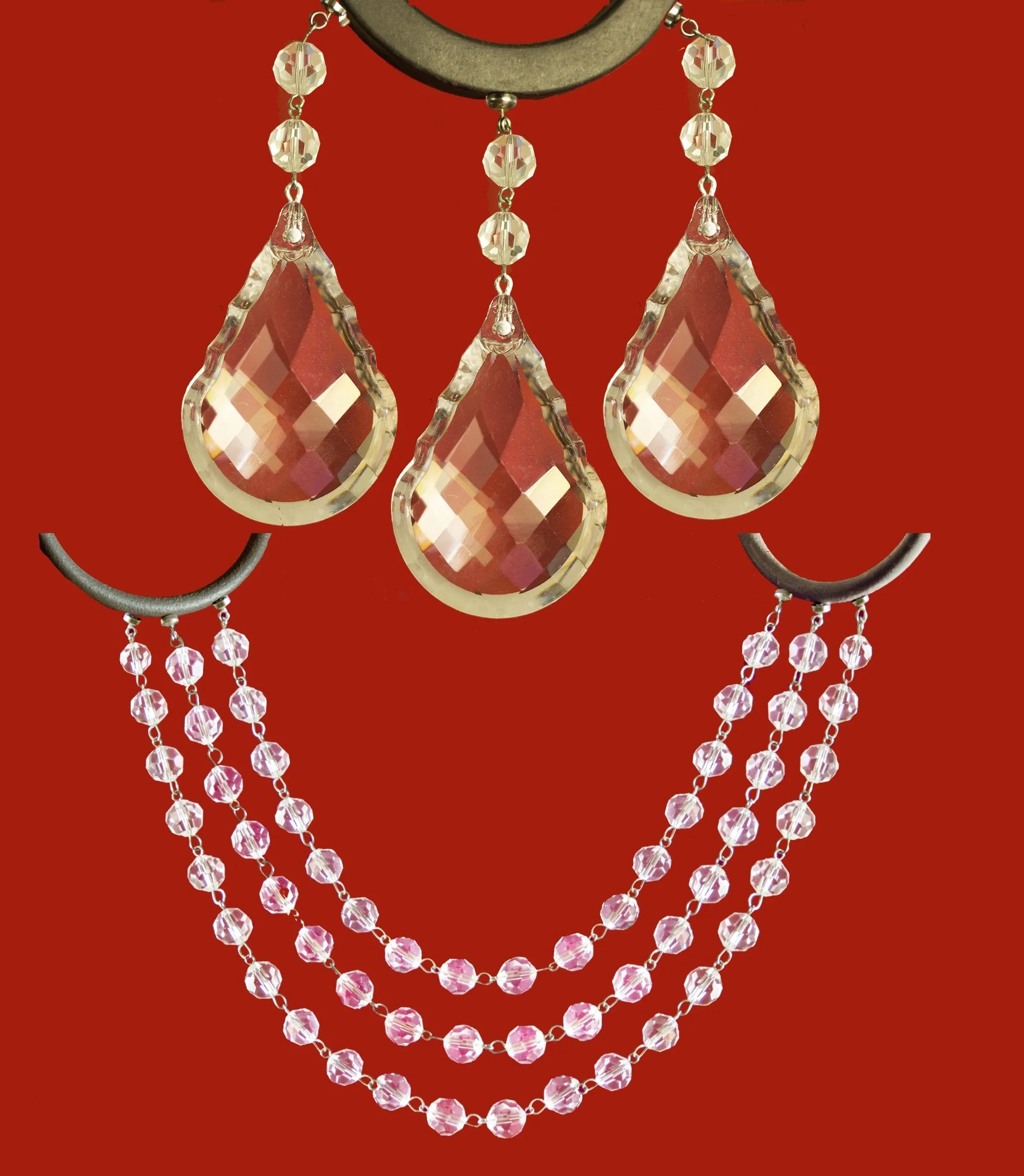 COMPLETE CHANDELIER MAKEOVER KIT - 4" Round Bottom Pendalogue - Magnetic Chandelier Crystals ( 6 Piece Kit)