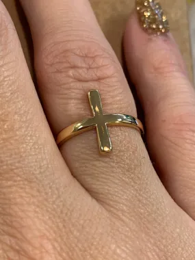 Cross Size 8 Stackable Ring in GOLD by Michelle McDowell