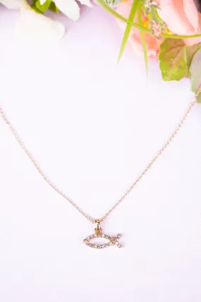 Crystal Avenue Goldtone Crystal Jesus Fish Necklace
