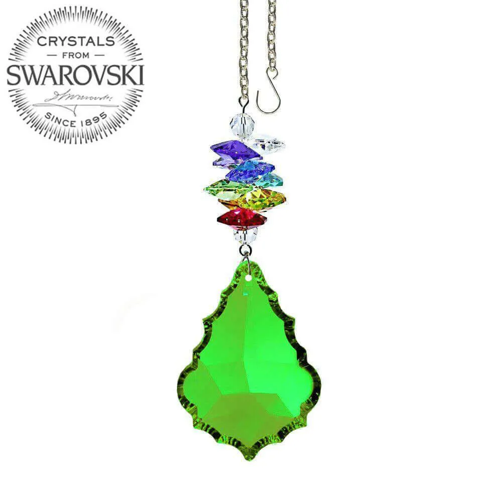 Crystal Ornament Light Peridot Crystal Pendeloque Prism Colorful Swarovski Crystals 4-inch
