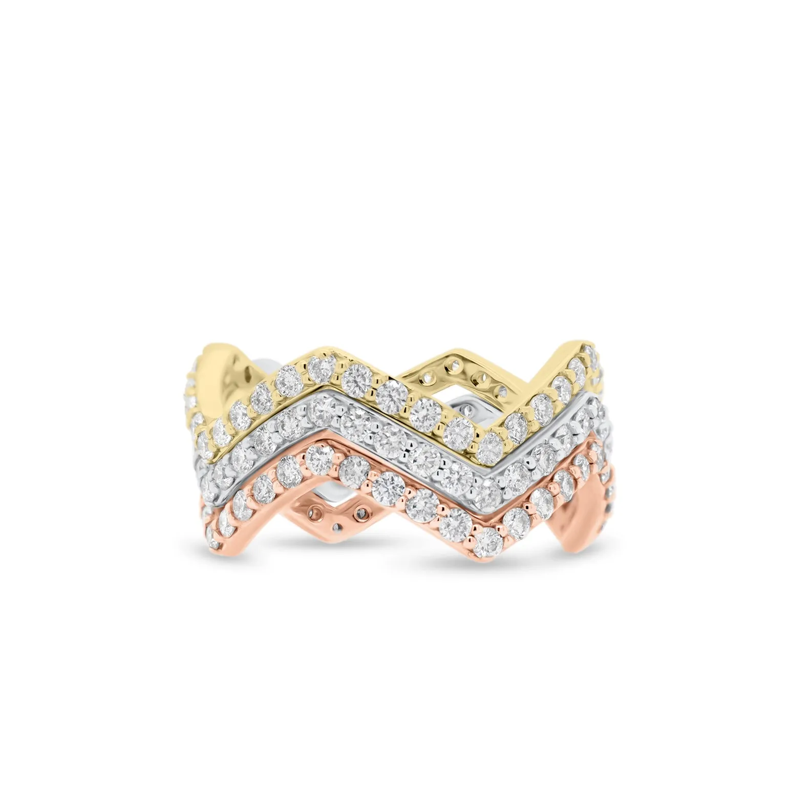 Diamond Zig-Zag Stackable Ring