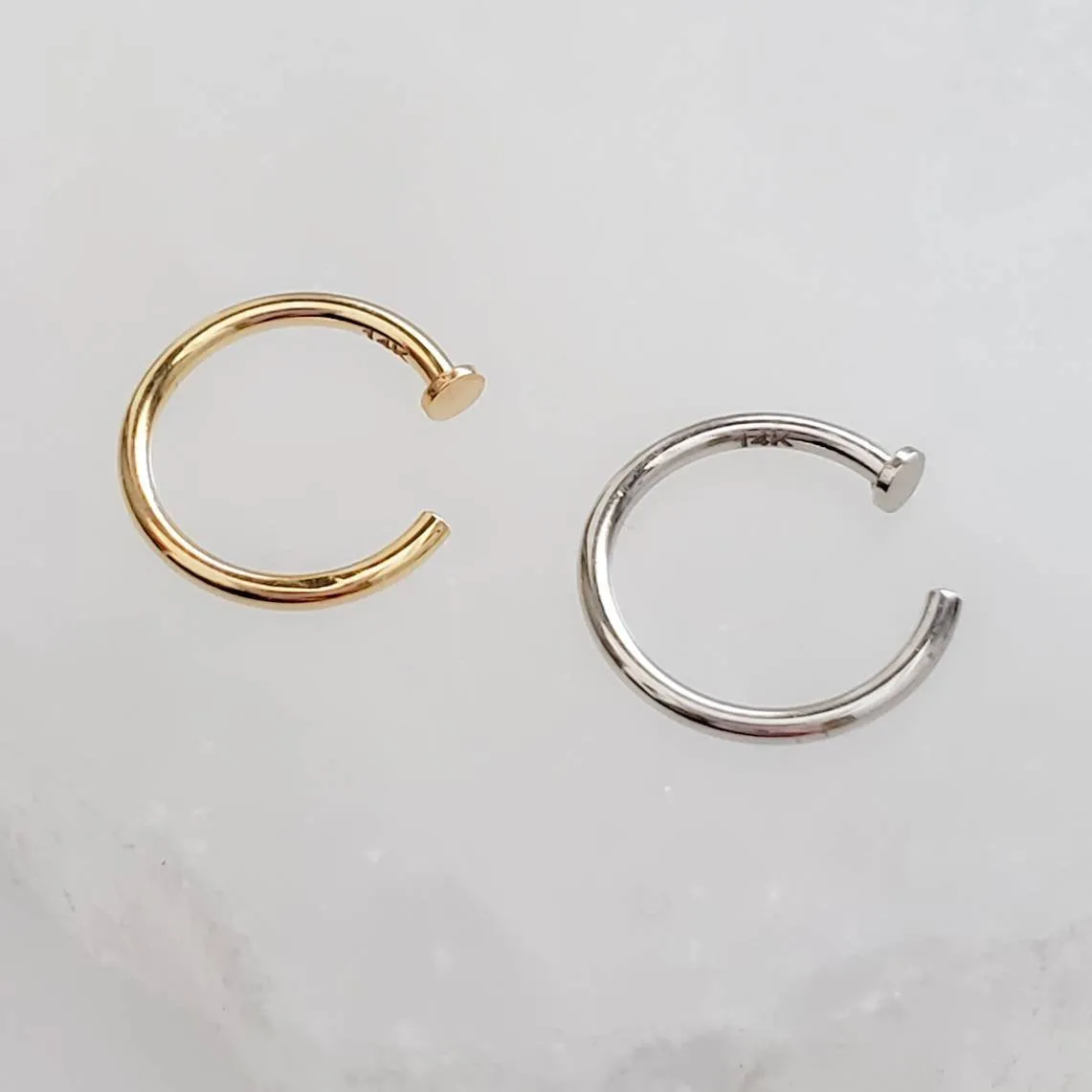 Dot Hug Hoops in 14k Gold