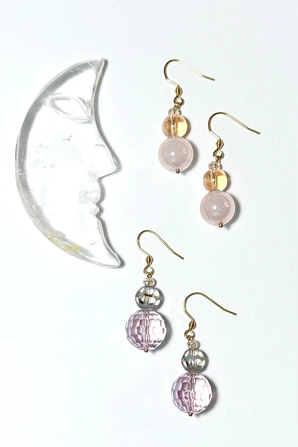Earrings Crystal Misty Rose