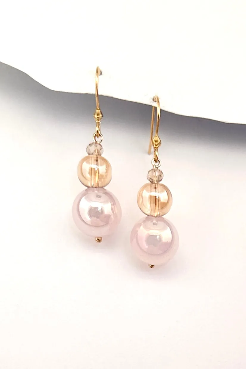 Earrings Crystal Misty Rose
