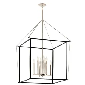 Eisley 40" 8-Light Pendant Light, Black and Polished Nickel Finish