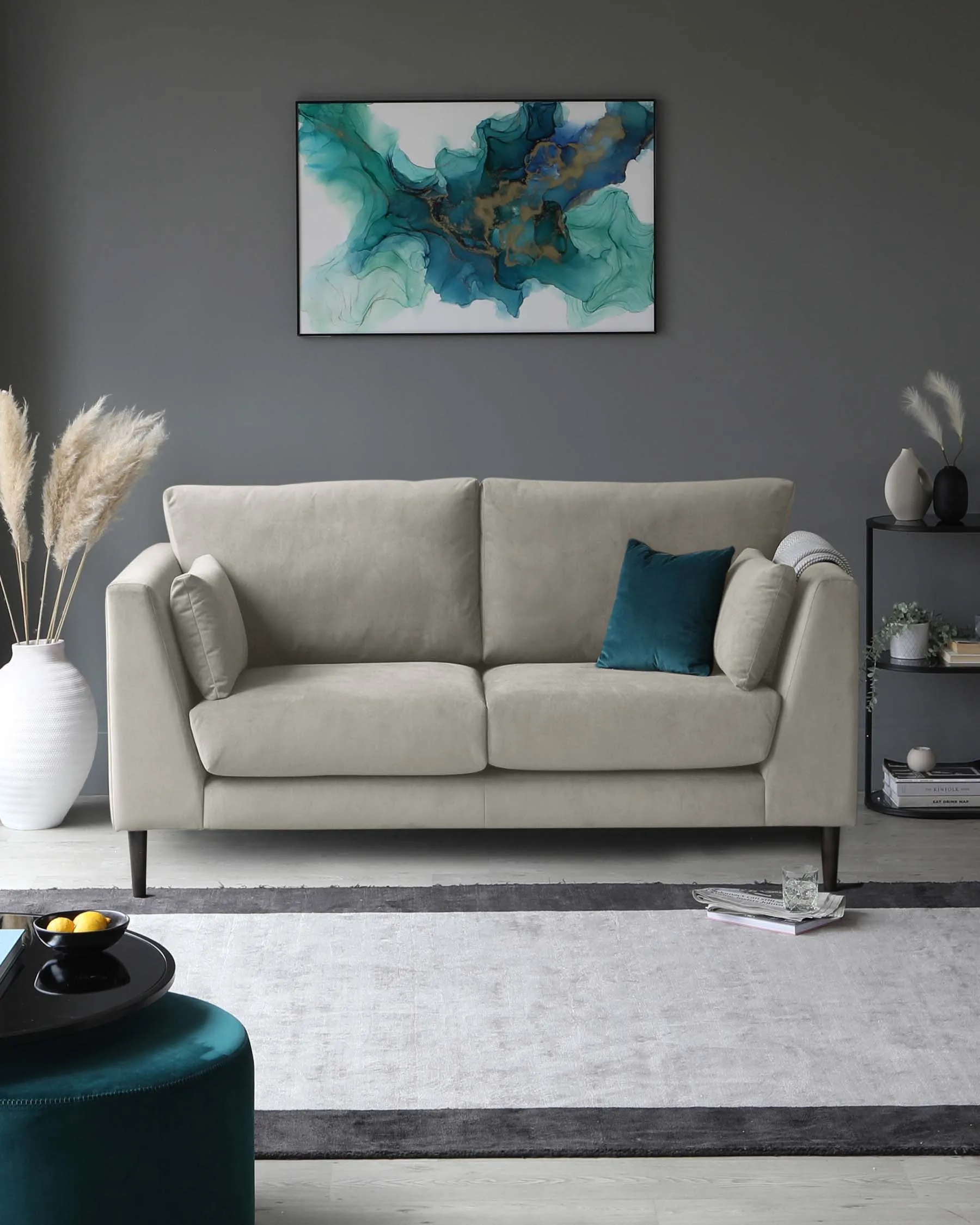 Elsie II Champagne Velvet 2 Seater Sofa