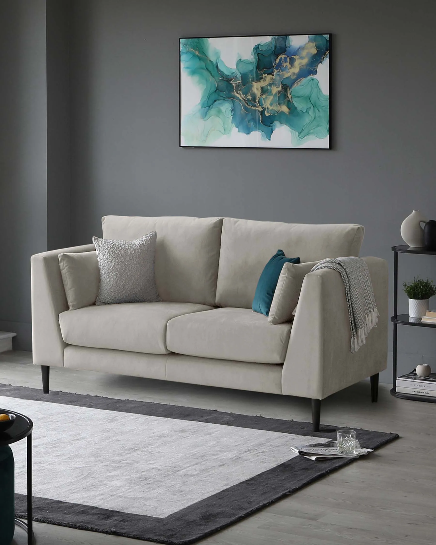 Elsie II Champagne Velvet 2 Seater Sofa