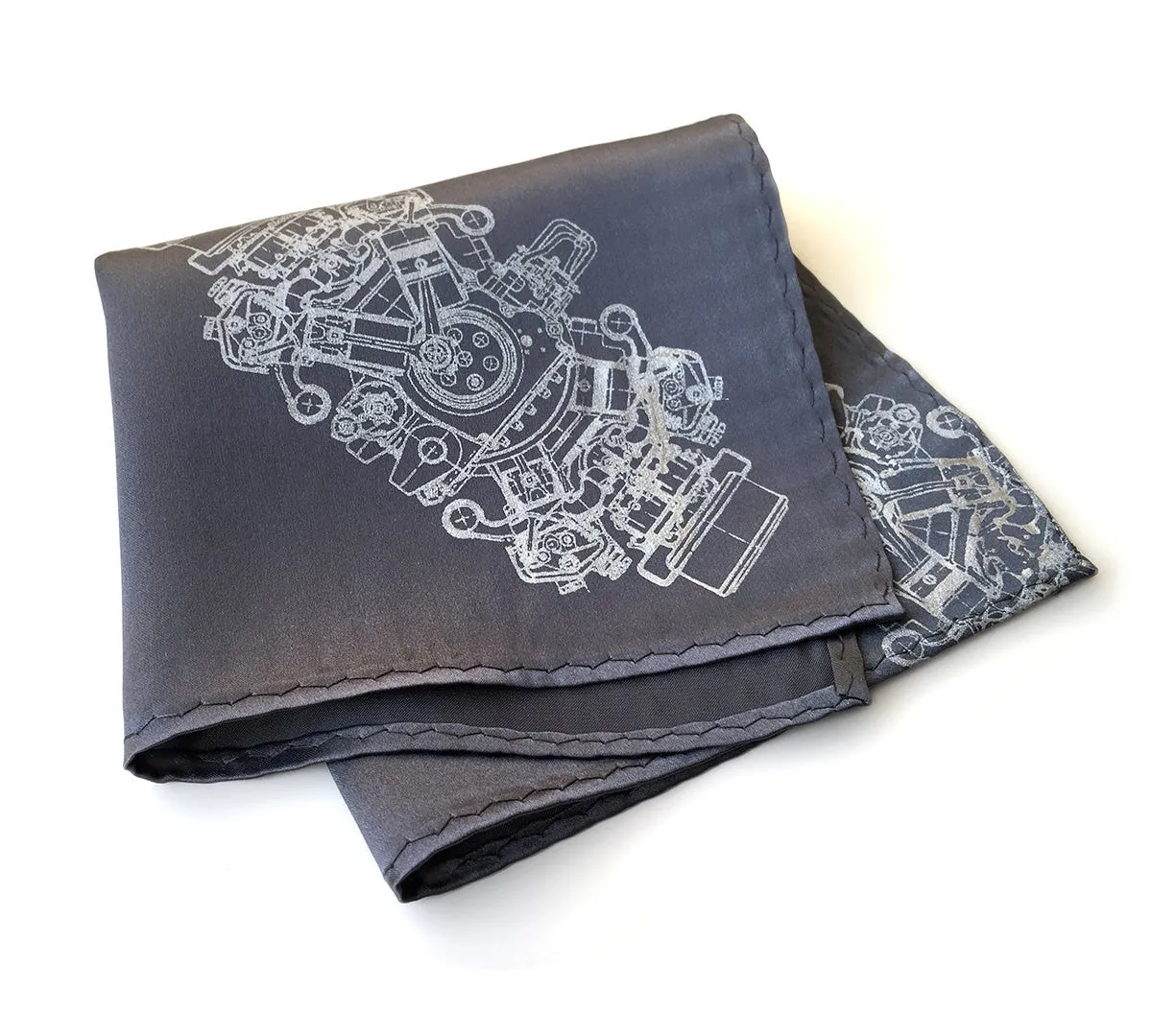 Engine Rosette Pocket Square, microfiber