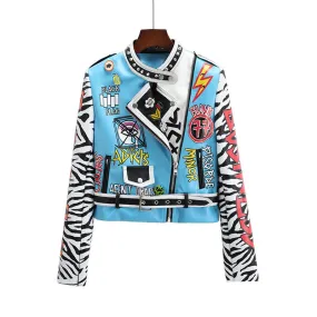 European And American New Motorcycle Women's Leather Jacket - GlamzLife