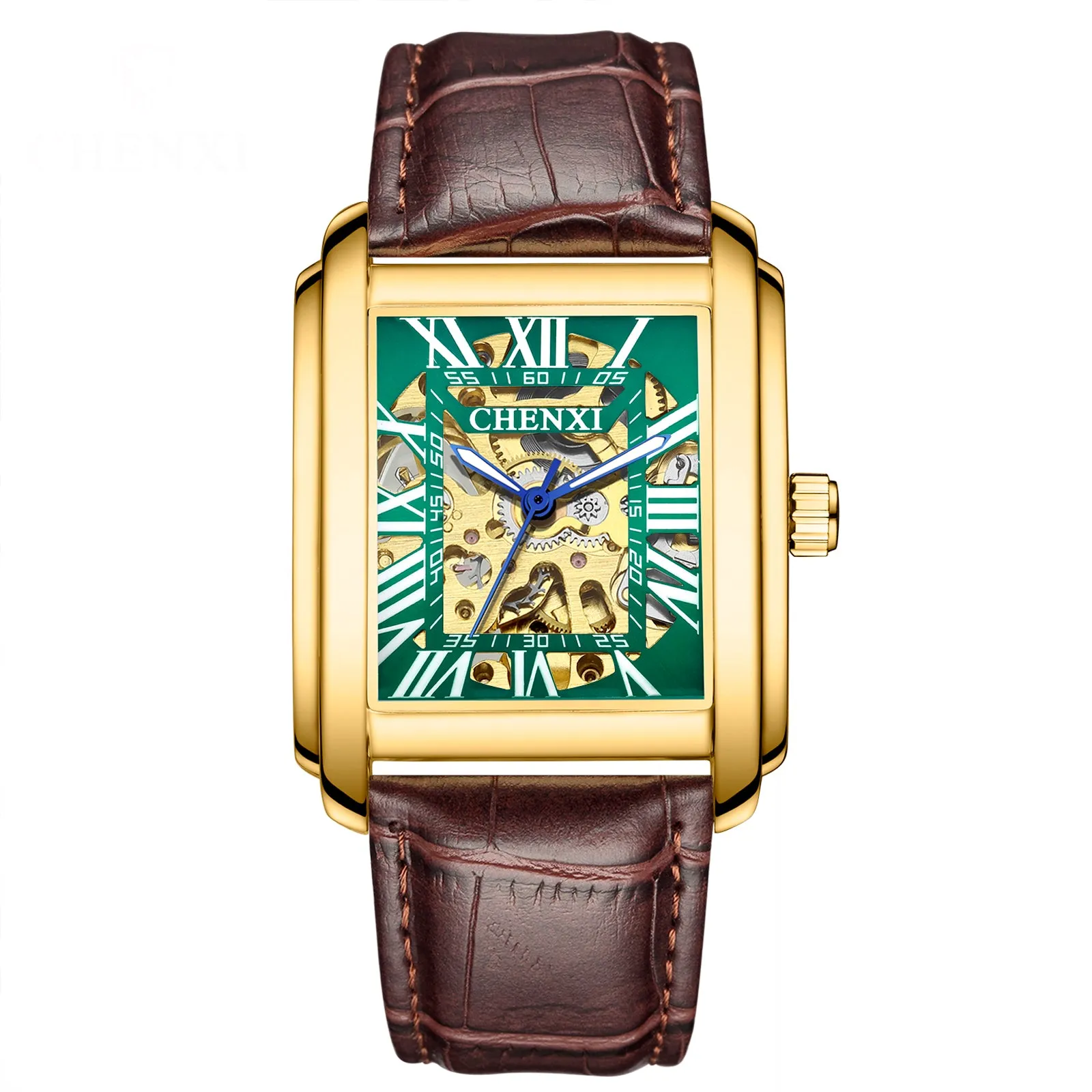 Explosive square hollow mechanical watch W28CX88816B