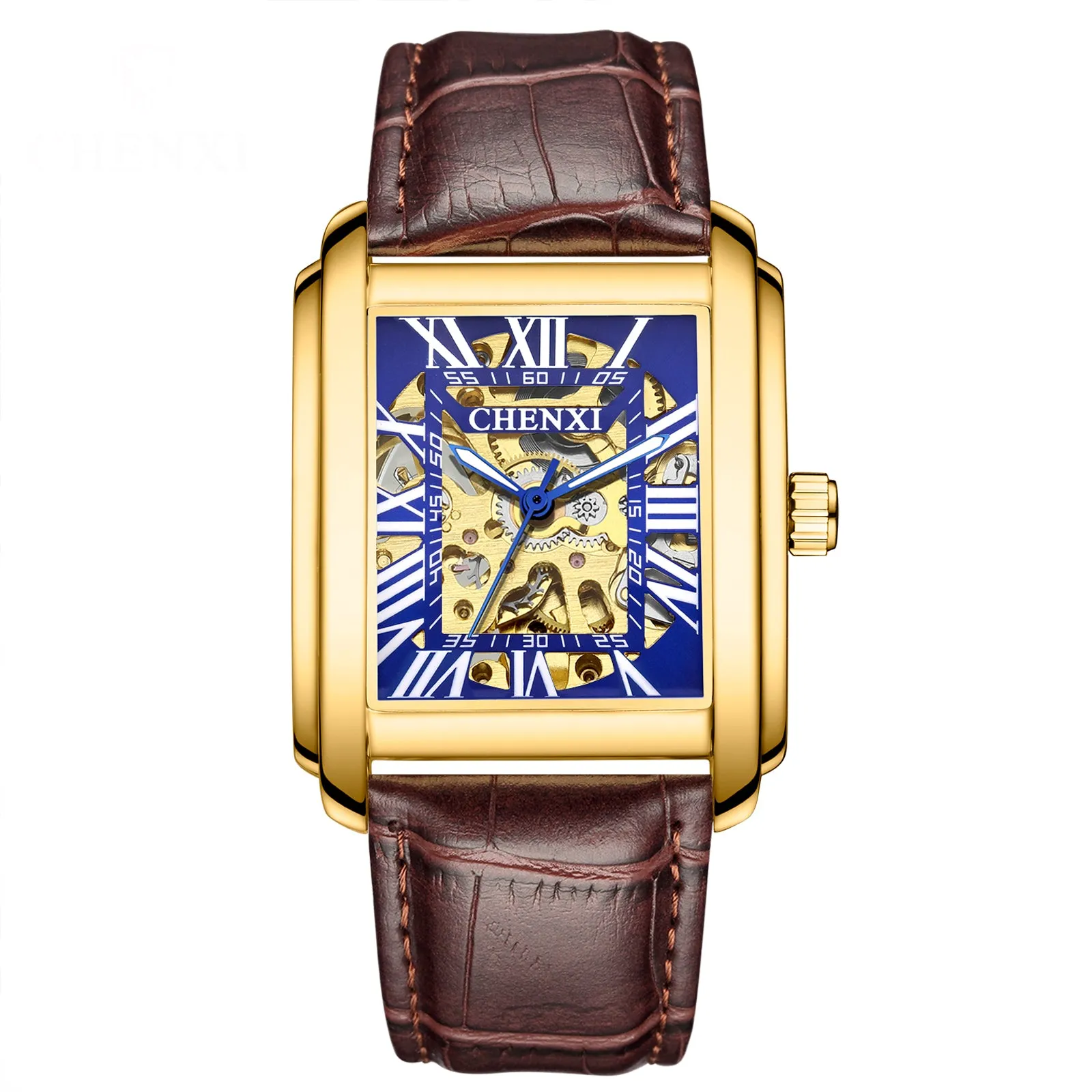 Explosive square hollow mechanical watch W28CX88816B
