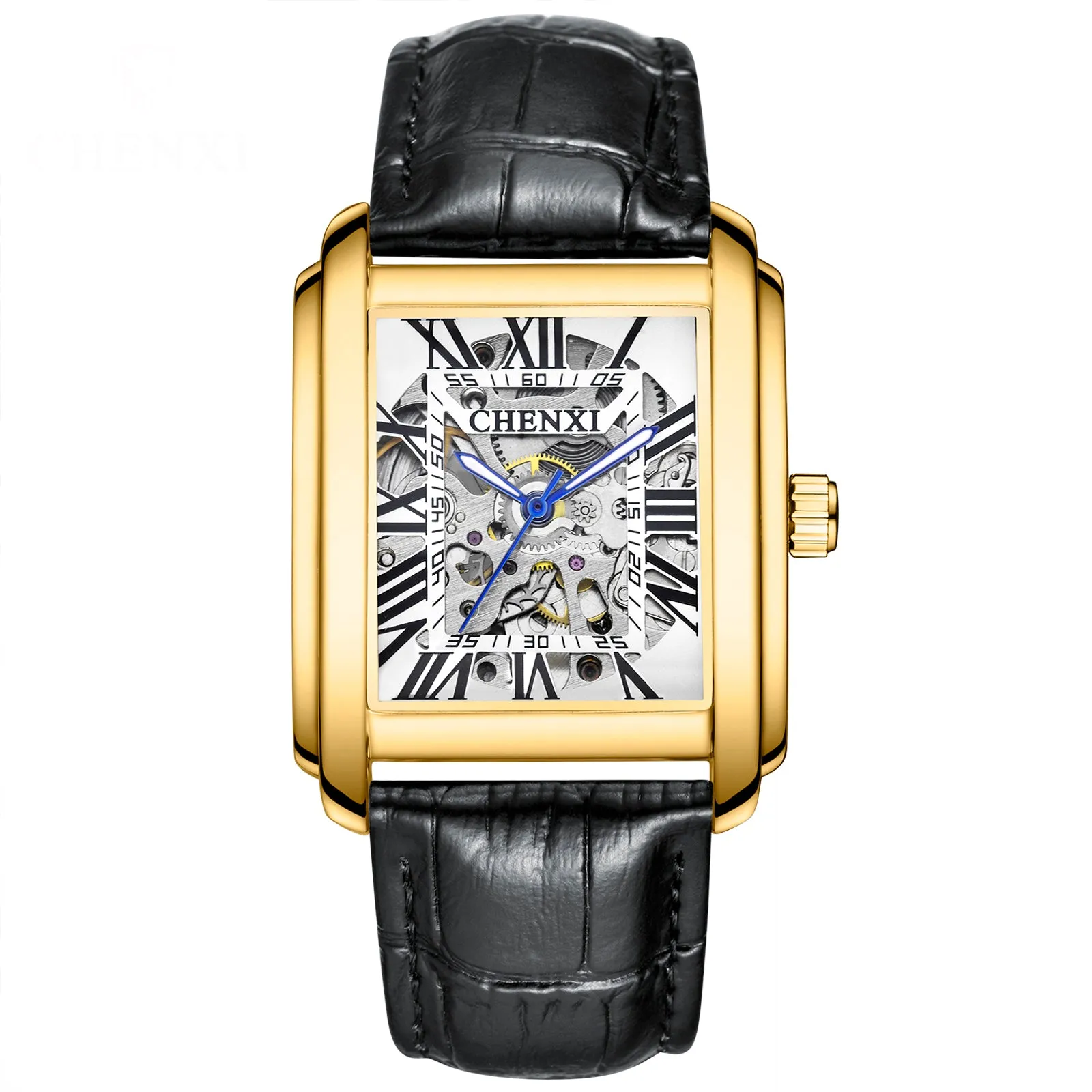 Explosive square hollow mechanical watch W28CX88816B