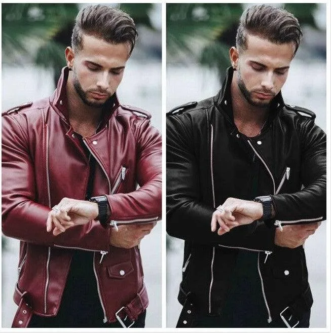 Fashionable Slim Leather Jacket