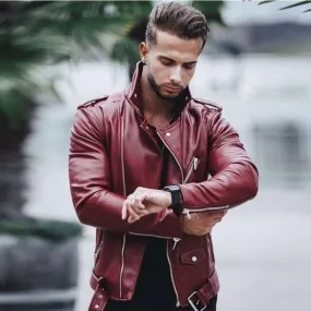 Fashionable Slim Leather Jacket