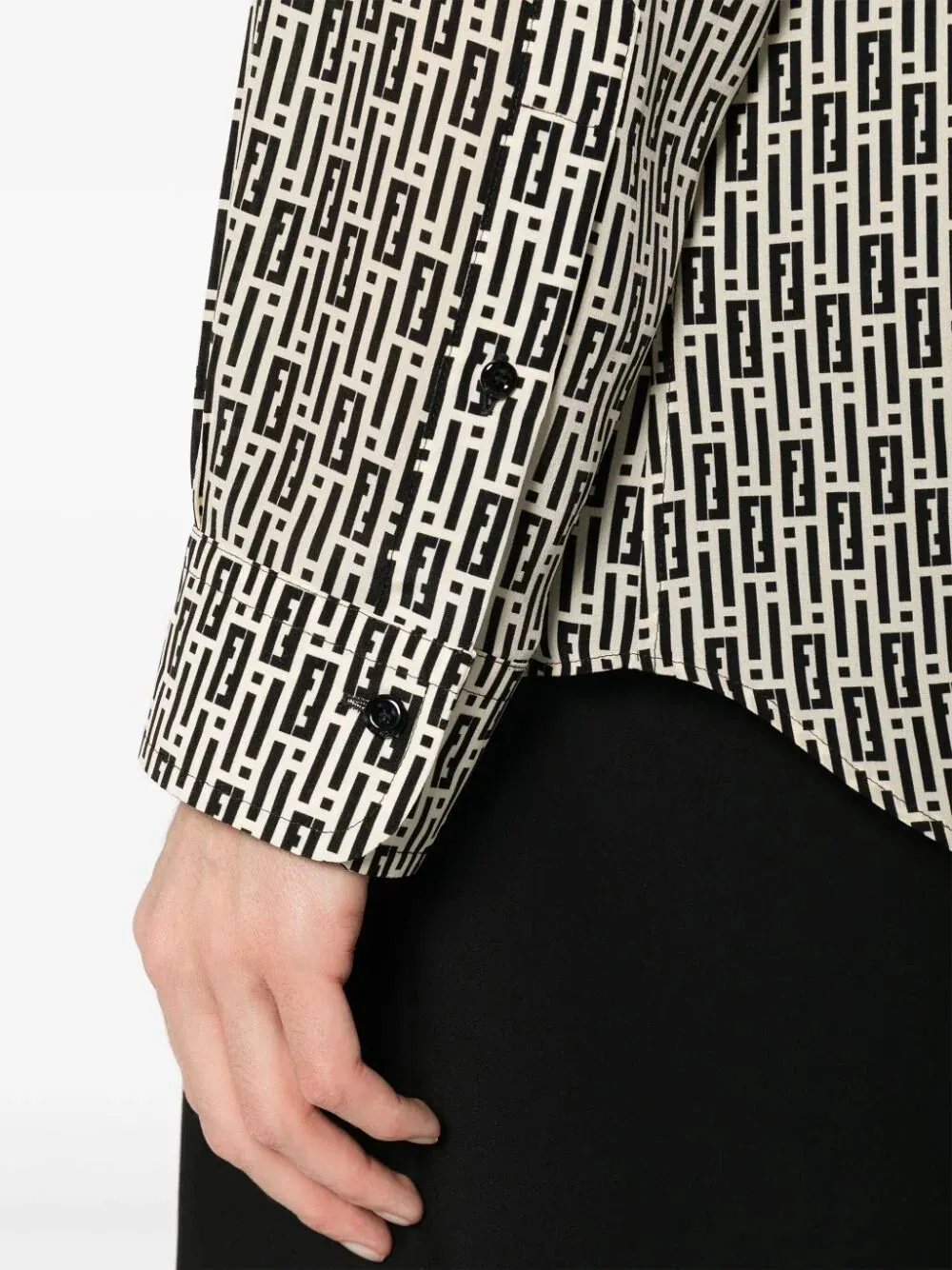 FENDI Silk Logo Print Shirt for Men - SS24 Collection