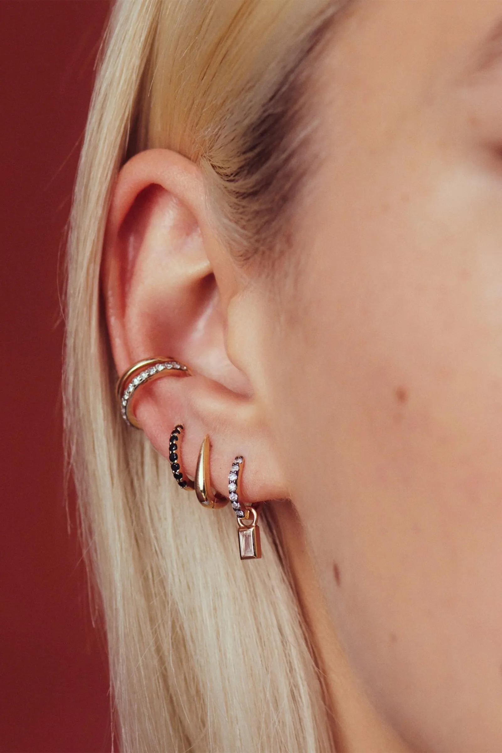 Fine Diamond & Gemstone Charm Hoop Earrings