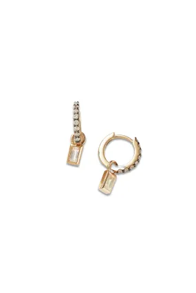 Fine Diamond & Gemstone Charm Hoop Earrings
