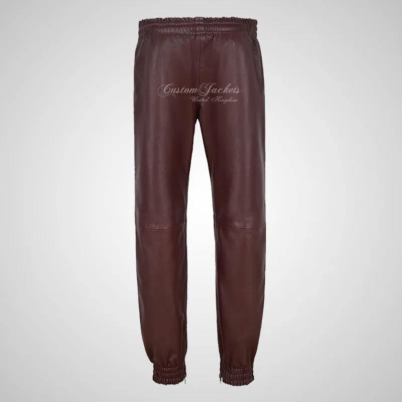 FLEX Leather Jogging Bottom With Stripes For Men