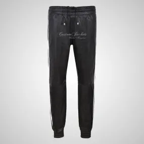 FLEX Leather Jogging Bottom With Stripes For Men