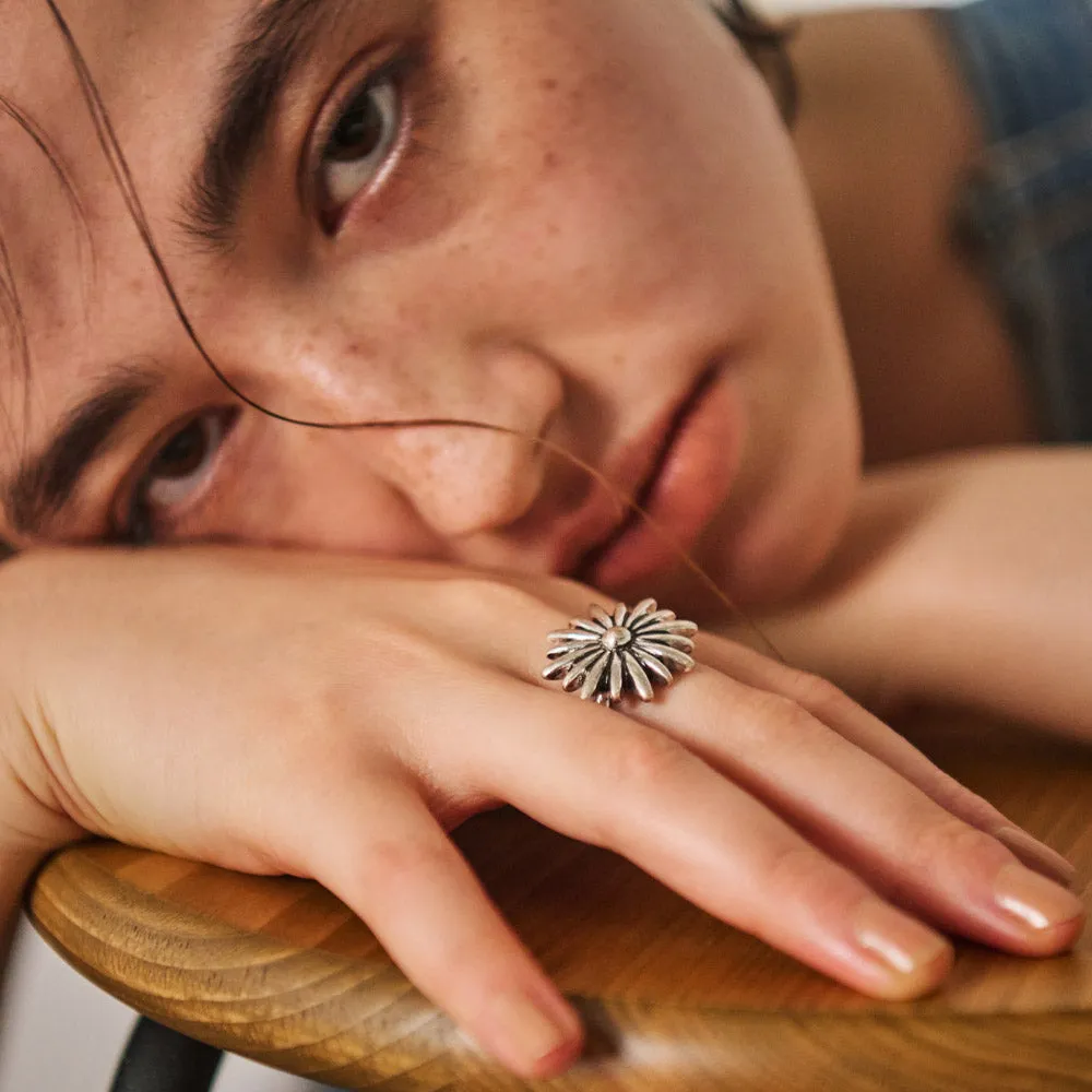 Flower Statement Open Ring