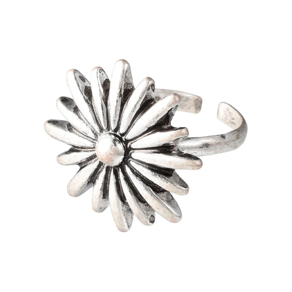 Flower Statement Open Ring