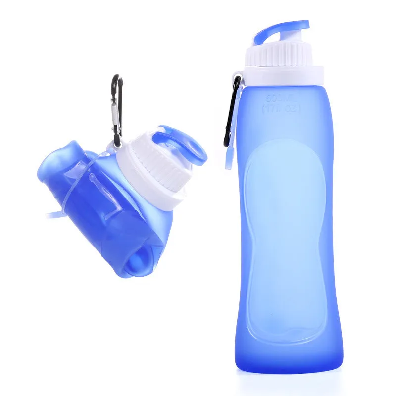 Folding Portable 500ml Silicone Water Bottle