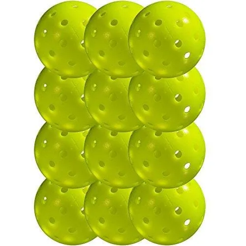 Franklin Sports X-40 Outdoor Performance Pickleballs - 12 Pack Bulk - USAPA Approved - Optic