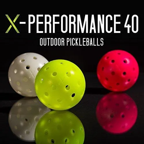 Franklin Sports X-40 Outdoor Performance Pickleballs - 12 Pack Bulk - USAPA Approved - Optic