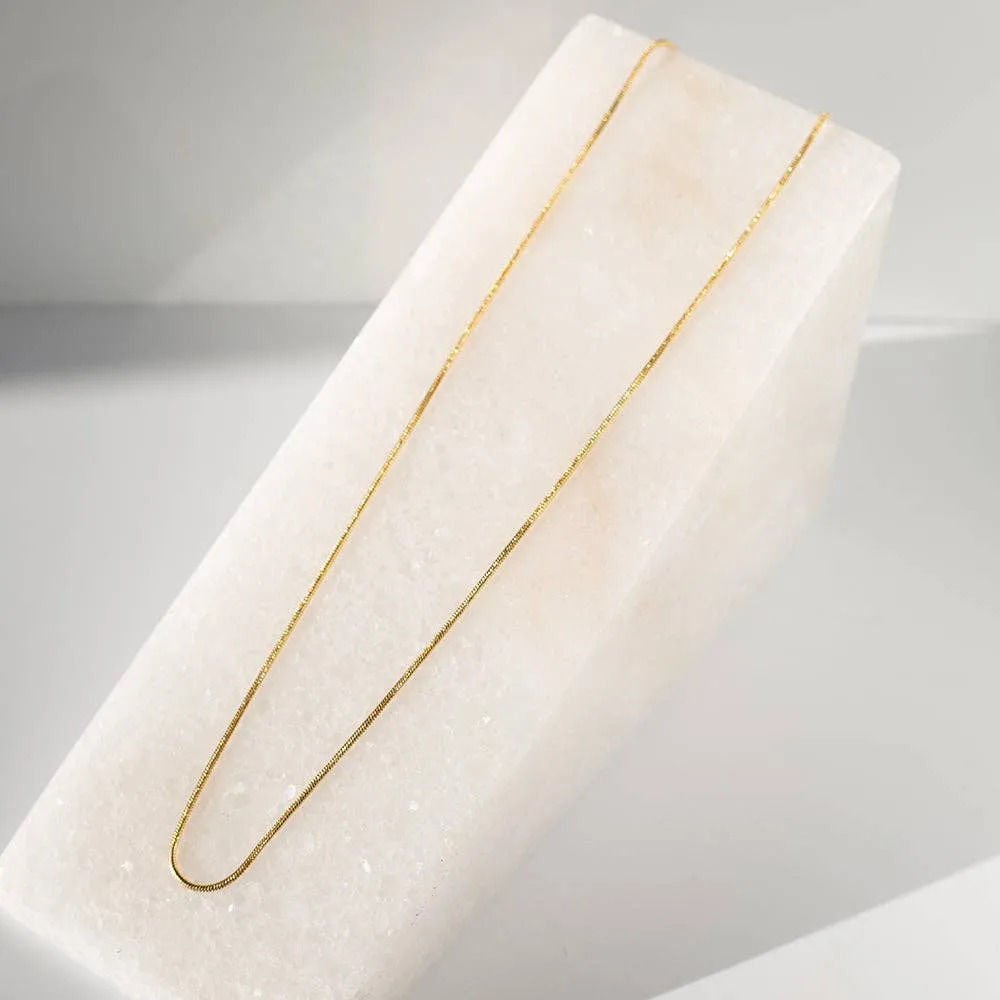 GILDED GOLD NECKLACE 19" SNAKE CHAIN