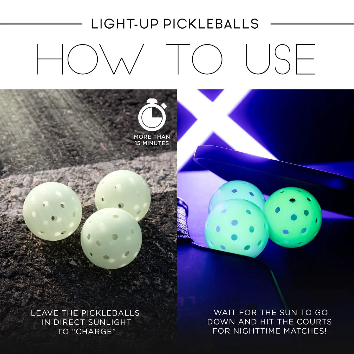 Glow In The Dark Recreation Pickleball - 3 Pack