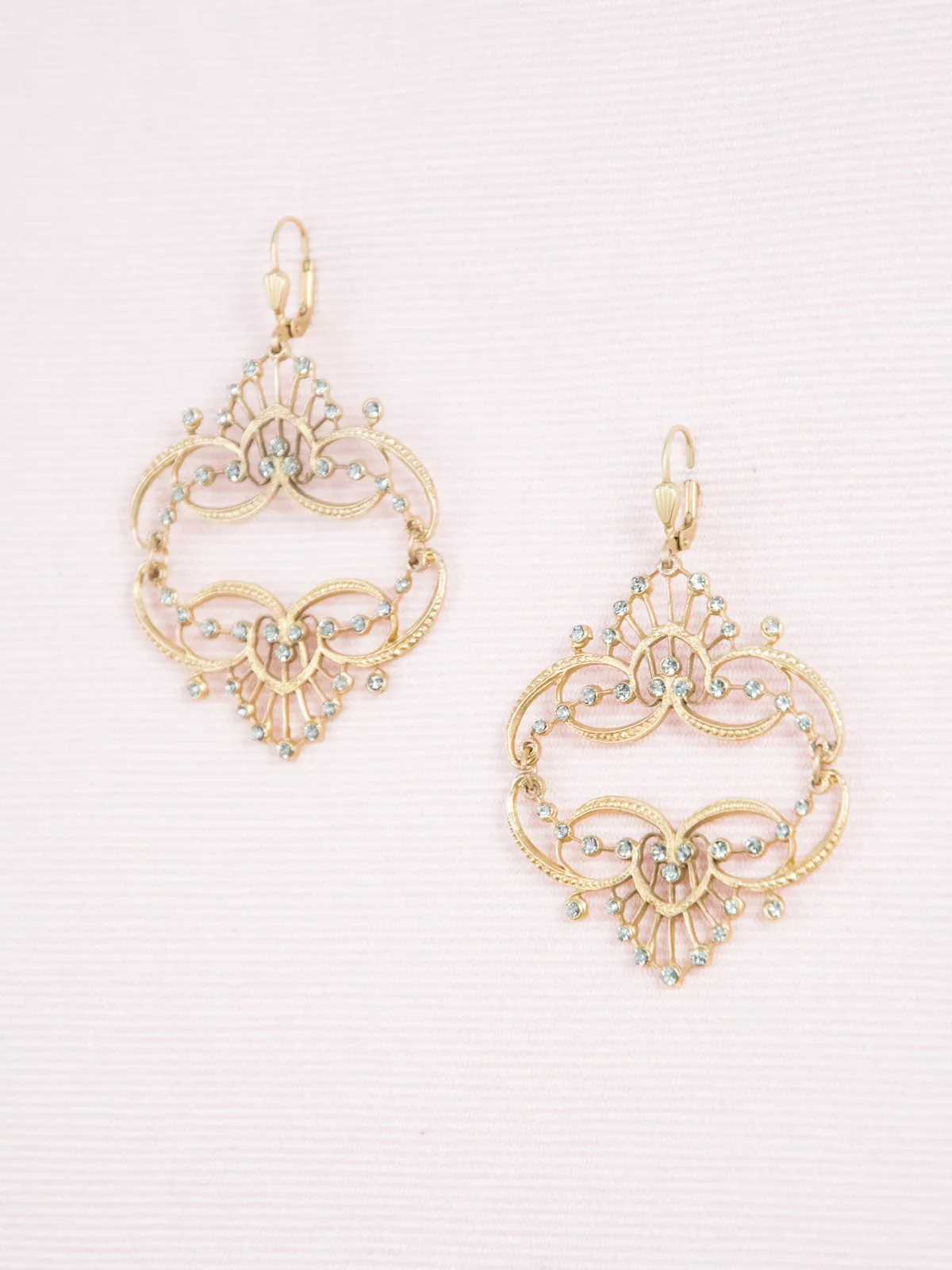 Golden Crystal Tiara Earrings