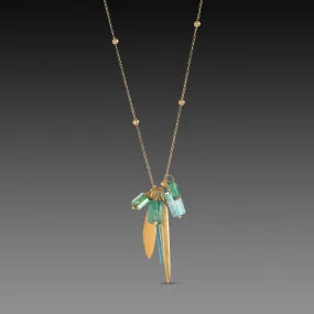 Green Tourmaline Crystal Charm Necklace