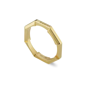 Gucci Link to Love 18ct Yellow Gold  Mirrored Ring Size 13