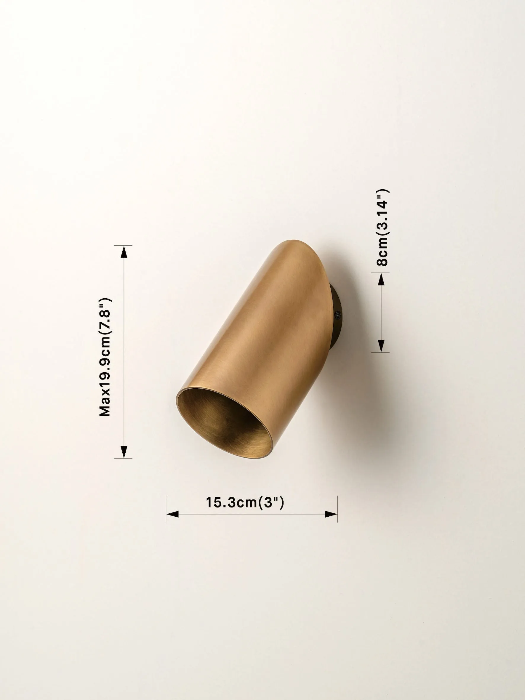 Guilla - brass angled cylinder spot light