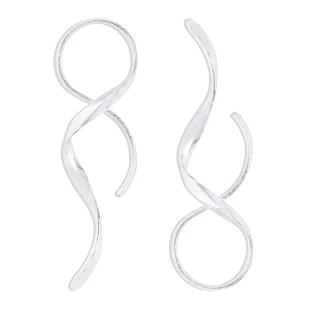 Helical Gleam Cuff Earrings