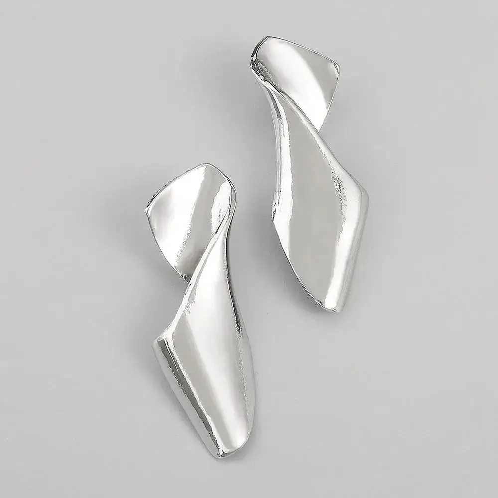 Helical Gleam Cuff Earrings