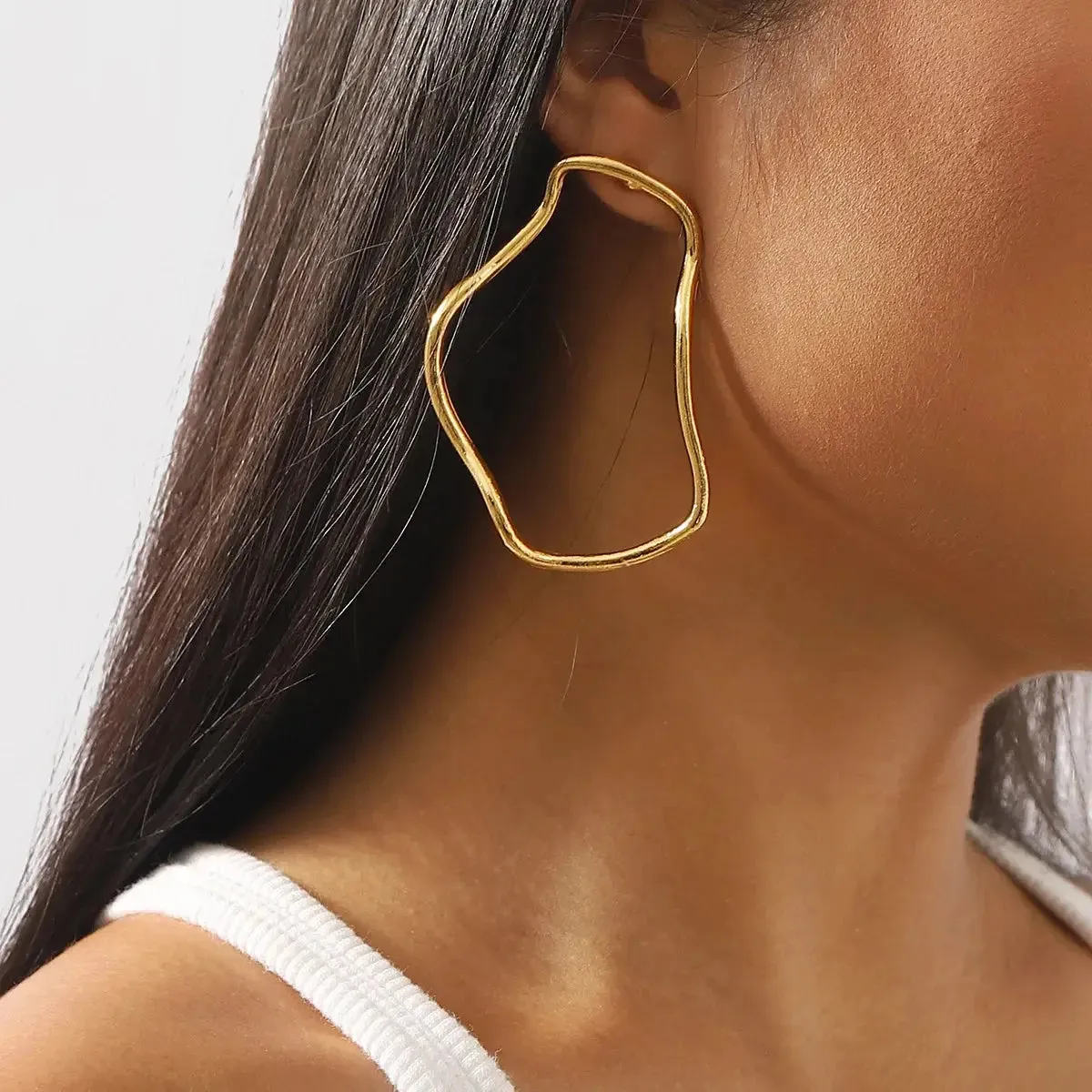 Helical Gleam Cuff Earrings
