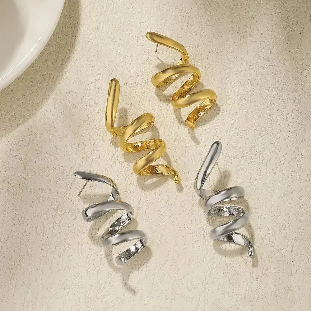 Helical Gleam Cuff Earrings